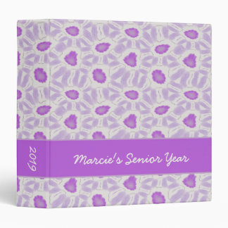 Classeur Nuances de Violet Floral Retro Motif Abstrait