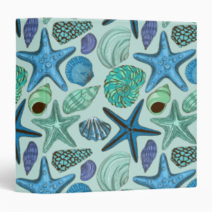 Classeur Nuances des coquillages et du motif bleus