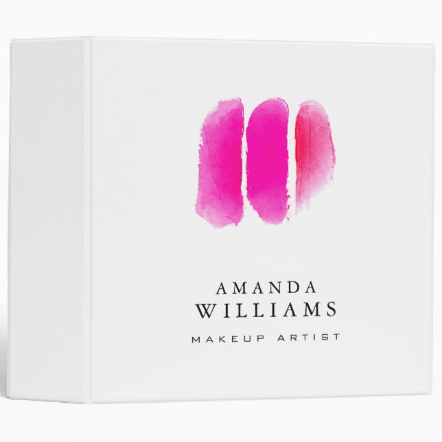 Classeur Nuancier de maquillage rose Aquarelle (Devant/Côté)