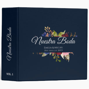Classeur NUESTRA BODA de Flores Burdeos BURGUNDY