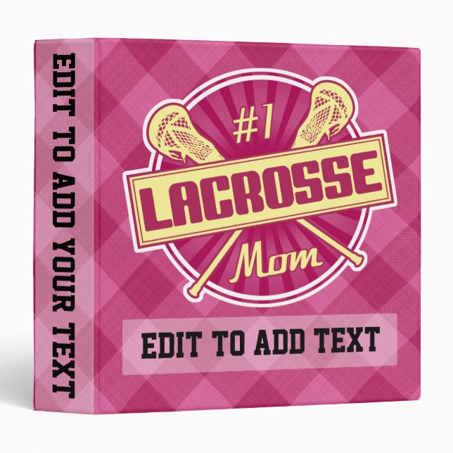 Classeur Numéro 1 Lacrosse Maman Classeur, personnalisable (Devant/Côté)