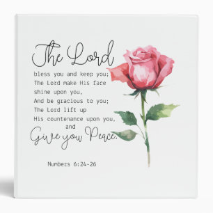 Classeur Numéros 6:24-26 Le Seigneur vous bénisse Fleur Ros