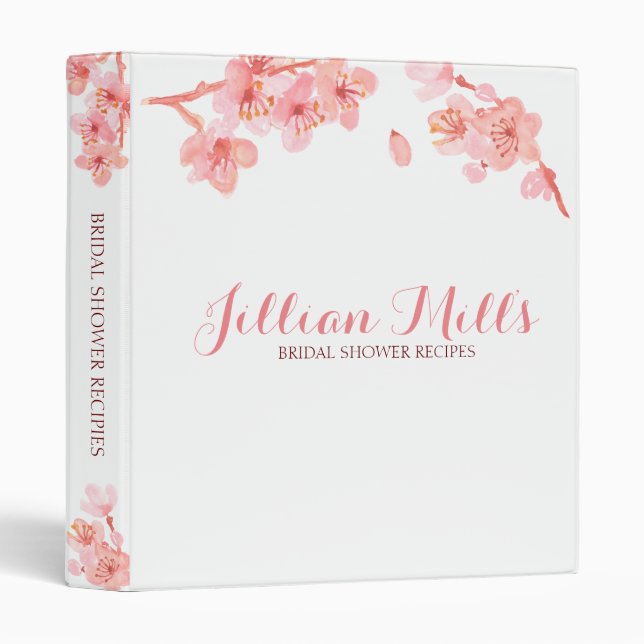 classeur nuptiale de recette de douche de fleurs (Devant/Côté)