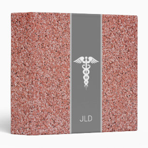 Classeur Nurse Caduceus Rose Médicale Parties scintillant o