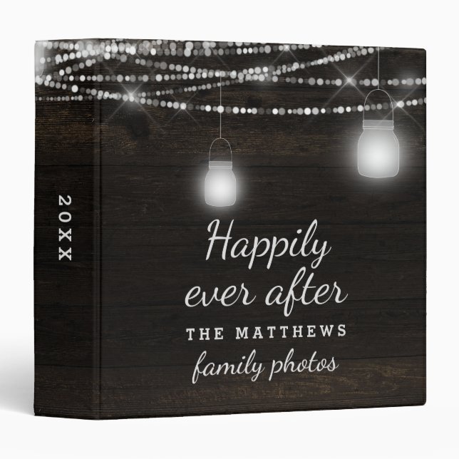 Classeur Oak Ridge Rustic Dark Wood Family Album photo (Devant/Côté)