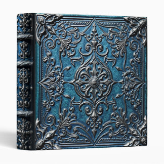 Classeur Océan Bleu Cuir Argent Imaginaire découpé