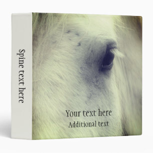 Classeur Œil de cheval Percheron blanc personnalisé