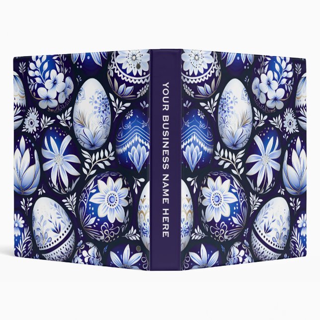 Classeur Œuf de Pâques Floral de Printemps Bleu Scandinave (Arrière-plan)