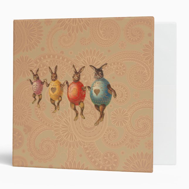 Classeur Oeufs dansants lapins de Pâques (Devant/intérieur)