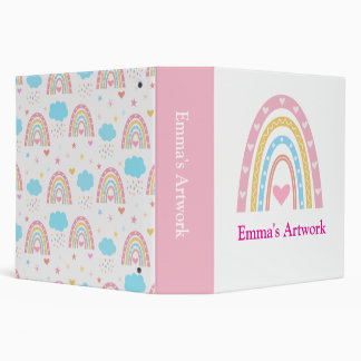 Classeur Œuvre d'art pour enfants aux arcs-en-ciel pastel b