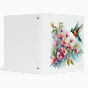 Classeur OEuvre florale/printanière de colibri