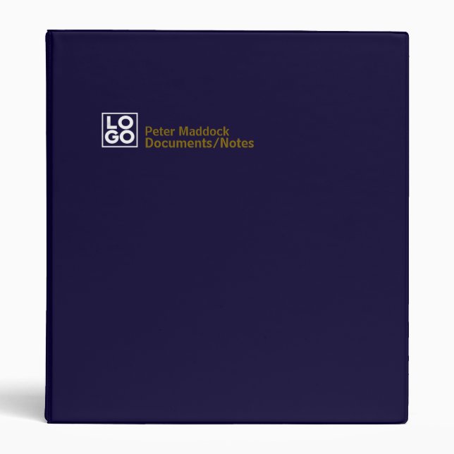 Classeur Office Blue Binder with Business Logo (Devant)