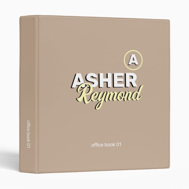 Classeur Office Book en gras nom brun clair (Devant/Côté)