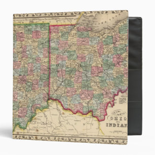 Classeur Ohio, Indiana Map par Mitchell