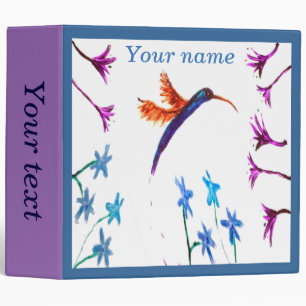 Classeur Oiseau Art Floral Colibri Personnalisé