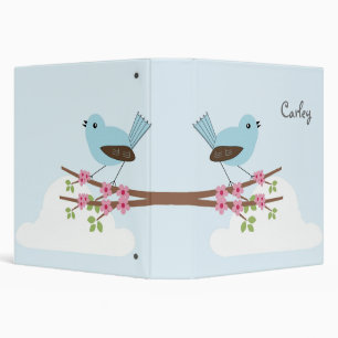 Classeur Oiseau bleu dans l'arbre en fleurs Personnalisé