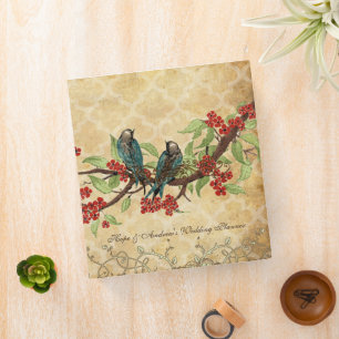 Classeur Oiseau d'amour sarcelle Fleur de cerisier