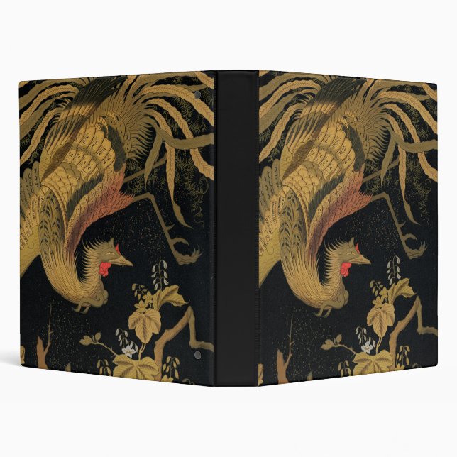 Classeur Oiseau de coq d'or Classique japonais Antique (Arrière-plan)