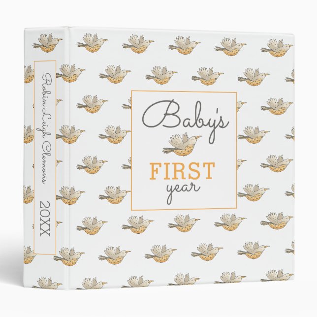 Classeur Oiseau de première année du bébé (Devant/Côté)