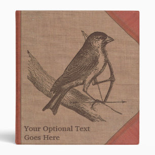 Classeur Oiseau vintage w/Bow de moineau et couverture de