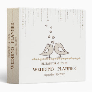 Classeur Oiseaux adorables en amour Planificateur de mariag