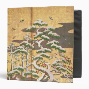 Classeur Oiseaux avec des fleurs d'automne et d'hiver