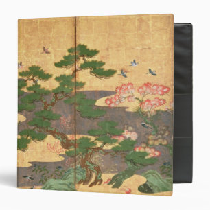 Classeur Oiseaux avec des fleurs d'automne et d'hiver