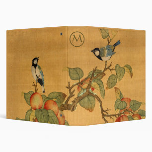 Classeur Oiseaux Chinois Orientaux Et Monogramme De Fruits