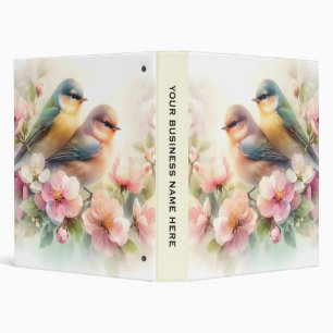 Classeur Oiseaux de l'amour doux pastel de printemps Fleurs