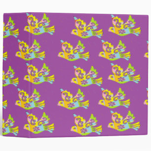 Classeur oiseaux décoratifs sur violet