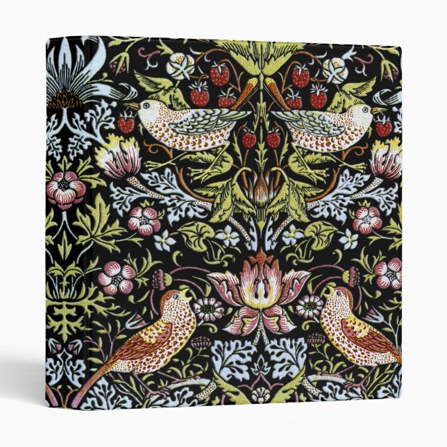 Classeur Oiseaux et fleurs 2 de William Morris (Devant/Côté)