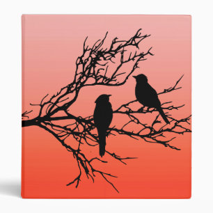 Classeur Oiseaux sur une branche, Noir contre le coucher du