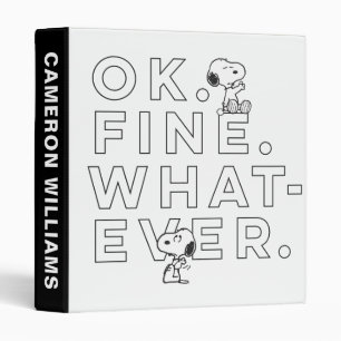 Classeur "Ok. Bien. Peu importe." - Snoopy