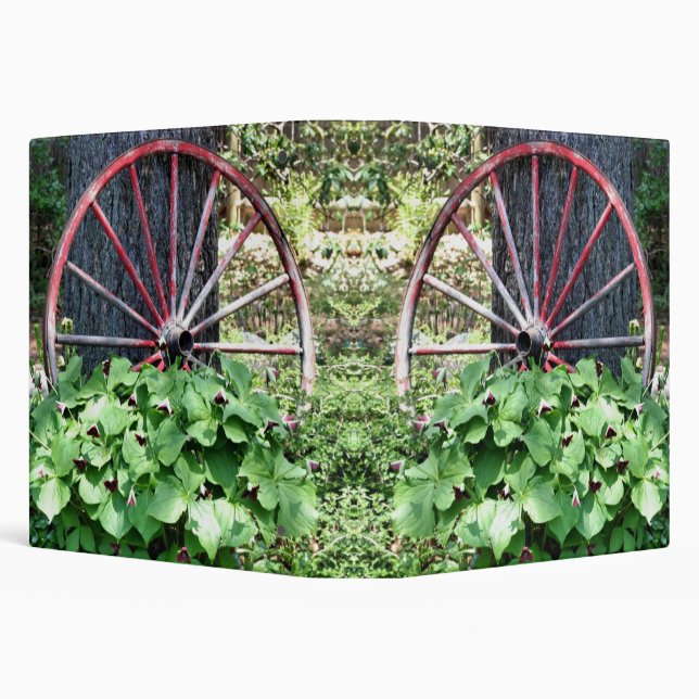 Classeur Old Wagon Wheel Trillium Flower Garden (Arrière-plan)