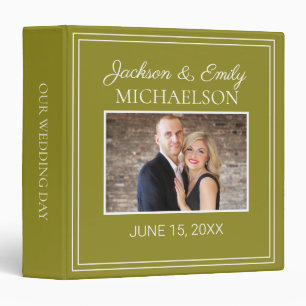 Classeur Olive Green Custom Wedding Photo Memory Scrapbook