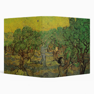 Classeur Oliveraie avec personnages cueillant des olives, V