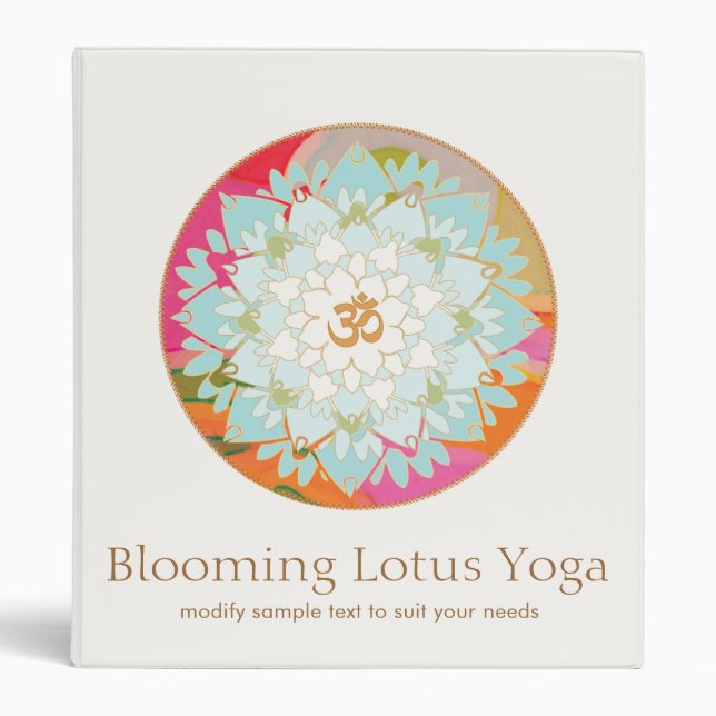 Classeur OM Lotus Mandala Professeur de Yoga et de Méditati (Devant)