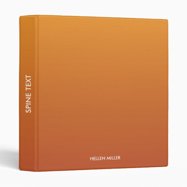 Classeur Ombre de dégradé personnalisé orange (Devant/Côté)