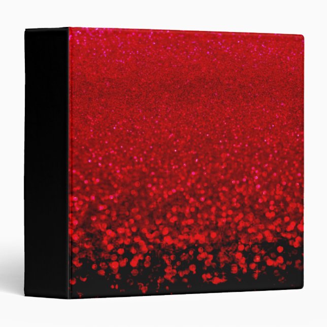 Classeur Ombre parties scintillant rouge et noire (Devant/Côté)