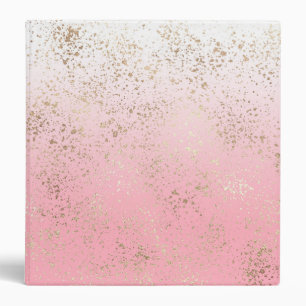Classeur Ombre rose blanc éclaboussé d'or flakes