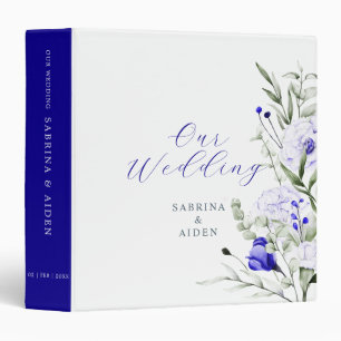 Classeur Ombre Royal Blue Ivory Floral Mariage