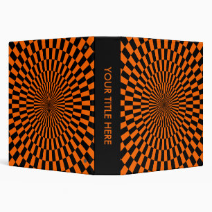 Classeur Op Art - Orange et Noir (1,5 in)