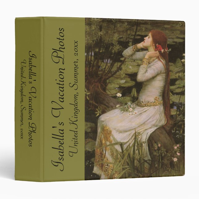 Classeur Ophélie par l'étang par John William Waterhouse (Devant/Côté)