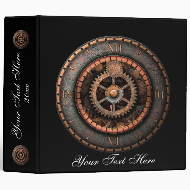 Classeur Opus Posh Steampunk Gears (Devant/Côté)