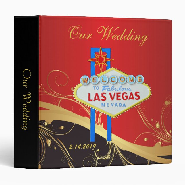 Classeur Or chic et épouser noir de Las Vegas (Devant/Côté)