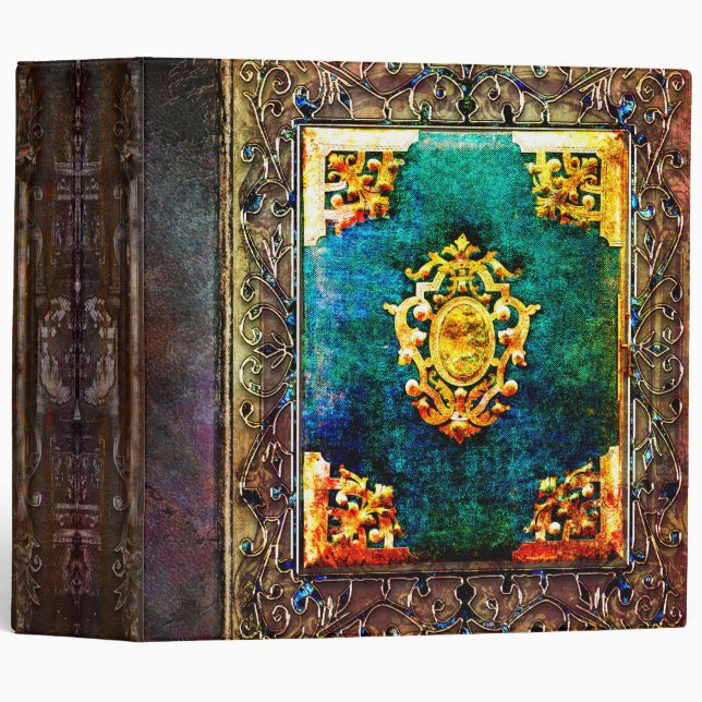 Classeur Or et bijoux Turquoise Livre d'épices Tome antique (Devant/Côté)
