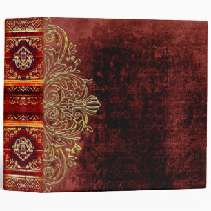 Classeur Or fleuri et tome antique rouge