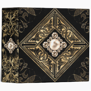 Classeur Or noir Vintage Or orné
