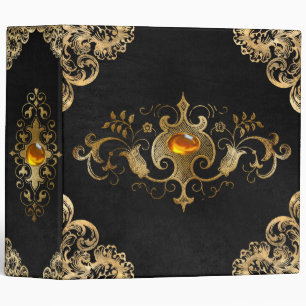 Classeur Or noir Vintage Or orné