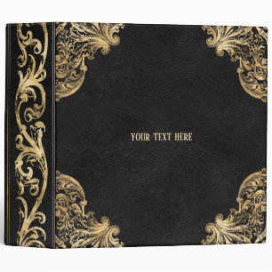 Classeur Or noir Vintage Or orné